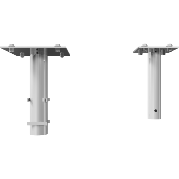 Set of ground sockets with ground anchor plate for main and supporting posts | Set of ground socketswith ground anchor platefor main and supporting posts, for casting in concretehot-dip galvanized, including bolts M16
